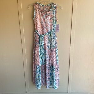 Bonnie Jean Pink and Blue Floral Kids Casual Dress